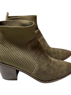 Cole Haan Maggie boots Olive Suede Knit Ankle Boots size 11B